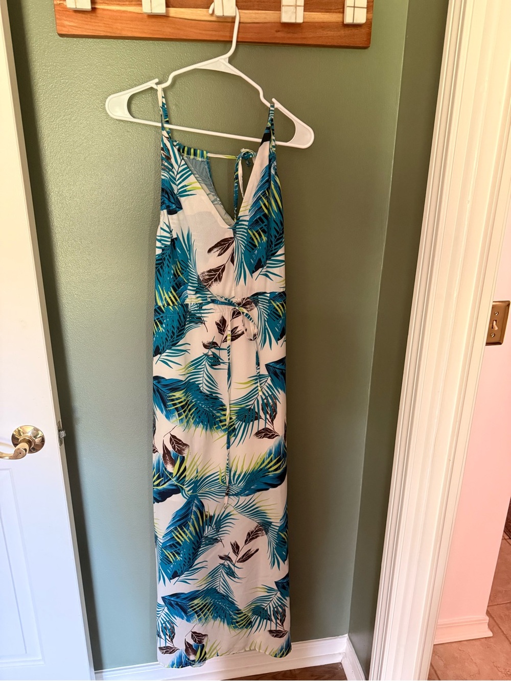 Tropical Teal and Blue Maxi Dress